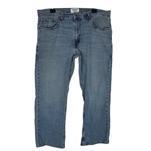 Denizen From Levi's Jeans Mens 37W Blue Denim Mid-Rise Straight Leg Zip Fly - Picture 1 of 16